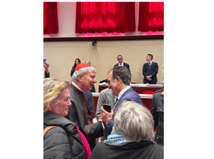 Il consigliere regionale Bruno saluta il cardinale Battaglia, cittadino onorario di Catanzaro