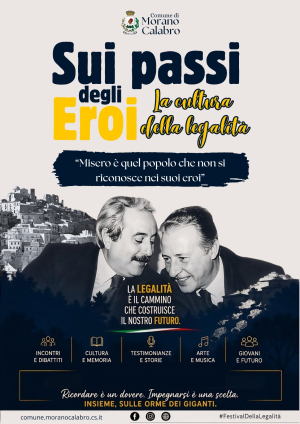 ''Sui passi degli Eroi'', sabato 23 maggio a Morano giornata della legalit&agrave; nel ricordo di Falcone e Borsellino
