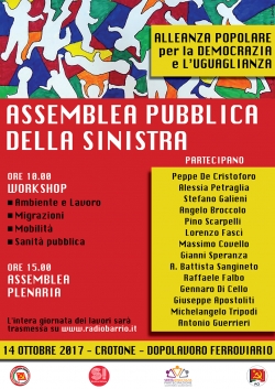 Assemblea SI a Crotone su sanit&agrave;, mobilit&agrave;, ambiente, lavoro e migrazione