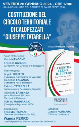 Sen. Rapani: doppio impegno politico nella Sibaritide
