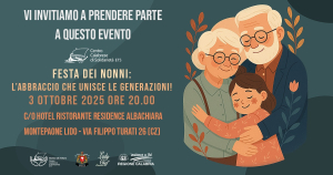 ''Festa dei Nonni'' a Montepaone Lido venerd&igrave; 3 ottobre a partire dalle 20: una serata di solidariet&agrave; per il Centro Calabrese di Solidariet&agrave; ETS