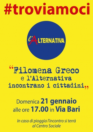 Filomena Greco e l'Alternativa incontrano i cittadini: &laquo;Hanno il diritto di sapere&raquo;