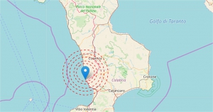 Scossa di terremoto di 3.9 magnitudo su costa Calabria