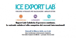 Evento ''Export Lab Calabria: il percorso continua'' a Lamezia Terme