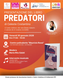 Rompere il silenzio sul potere mafioso: venerd&igrave; 30 gennaio Catanzaro la presentazione del libro di Celeste Costantino Predatori. Sesso e violenza nelle mafie