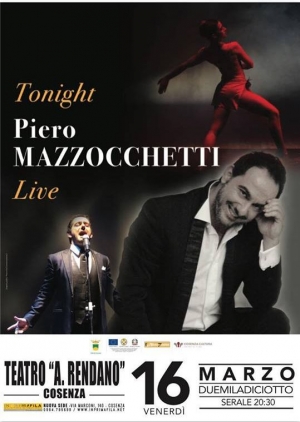 Manca pochissimo all'attesissimo concerto del tenore Piero Mazzocchetti al Teatro Rendano di Cosenza