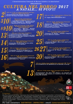 Cultura nel Borgo 2017. A Natale&hellip; Si pu&ograve;!!! Presentata la seconda parte del programma natalizio