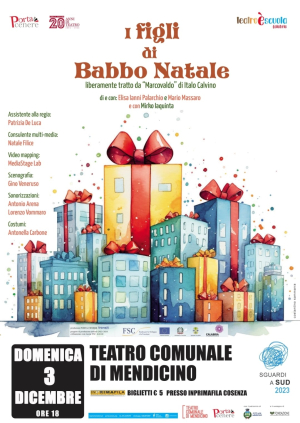 VI edizione Sguardi a Sud: il 3 dicembre, a Mendicino va in scena lo spettacolo ''I figli di Babbo Natale''