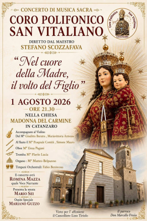 Un viaggio tra musica e spiritualit&agrave; nel cuore di Catanzaro: il Coro Polifonico San Vitaliano in concerto alla Chiesa del Carmine