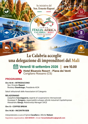 La Sibaritide al centro della cooperazione produttiva e strategica tra Calabria e Africa