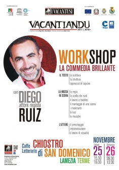 "Vacantiandu": Sabato 25 novembre presentazione Workshop con Diego Ruiz
