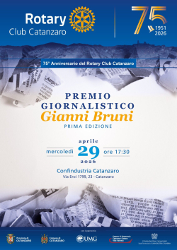 Rotary Catanzaro, il Premio ''Gianni Bruni'' a Pietro Comito: riconosciuto un impegno ventennale contro le mafie
