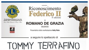 Riconoscimento &ldquo;Federico II&rdquo; al Giudice Romano De Grazia al Teatro Grandinetti di Lamezia Terme