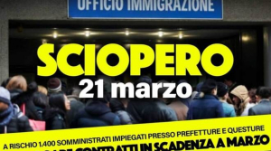 Il 21 marzo lo sciopero nazionale dei lavoratori somministrati impiegati presso Prefetture e Questure