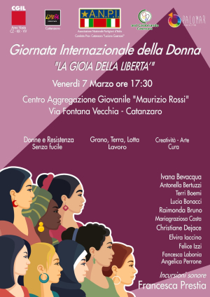 ''La gioia della libert&agrave;'': venerd&igrave; 7 marzo a Catanzaro un evento per la Giornata Internazionale della Donna