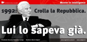 Intelligence: aperte le iscrizioni al Master dell'Universit&agrave; della Calabria, promosso nel 2007 con Francesco Cossiga