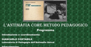 Unical, mercoled&igrave; 9 ottobre si apre il 9&deg; anno del Laboratorio di Pedagogia dell&rsquo;Antimafia con Edoardo Martinelli e don Pino Demasi
