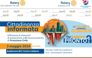''Noi Siamo Pronti e Tu?'': Progetto Agor&agrave; del Rotary Distretto 2102 Organizzato dal Rotary Club Catanzaro Tre Colli