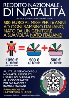 Raccolta firme per il &ldquo;Reddito Nazionale di Natalit&agrave;&rdquo; a Lamezia Terme