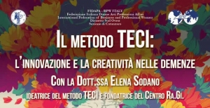 FIDAPA Catanzaro, gioved&igrave; 17 maggio il convegno ''Il metodo TECI: l&rsquo;innovazione e la creativit&agrave; nelle demenze''